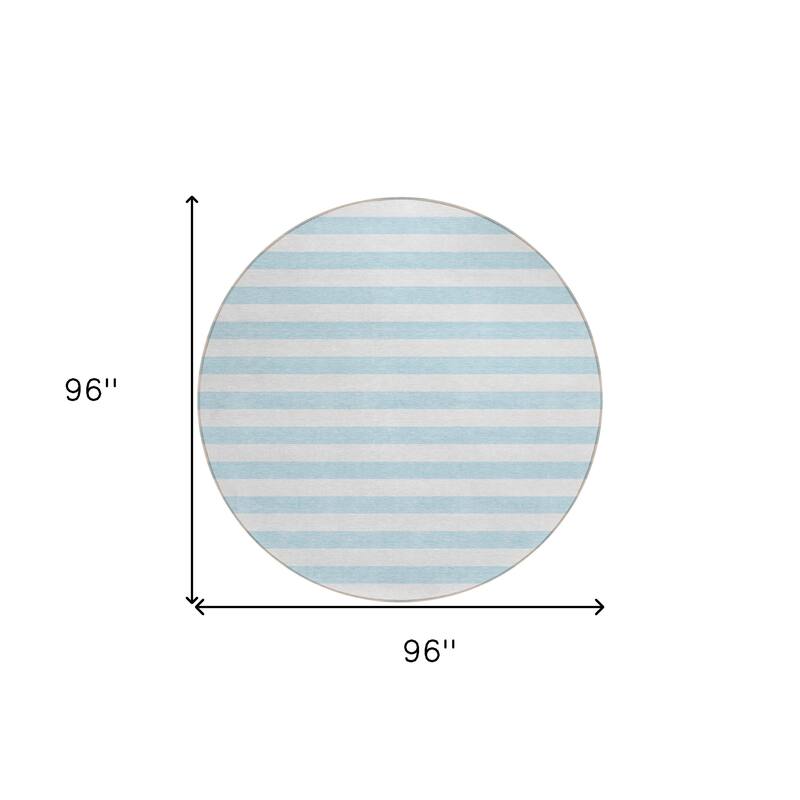 Balu Stripe Weather Resistant Blended Style Round Outdoor Rug - 8' Round