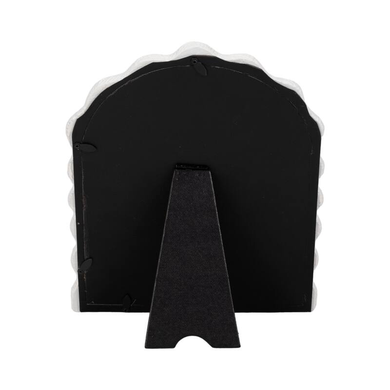 Resin Sculptured Wavy Arch Photo Frame - White