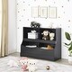 preview thumbnail 17 of 26, Stylish Kid's Toy Storage Organizer with Bookcase, Multi-Functional Nursery Storage Cubby Cabinet for Playroom and Bedroom Black