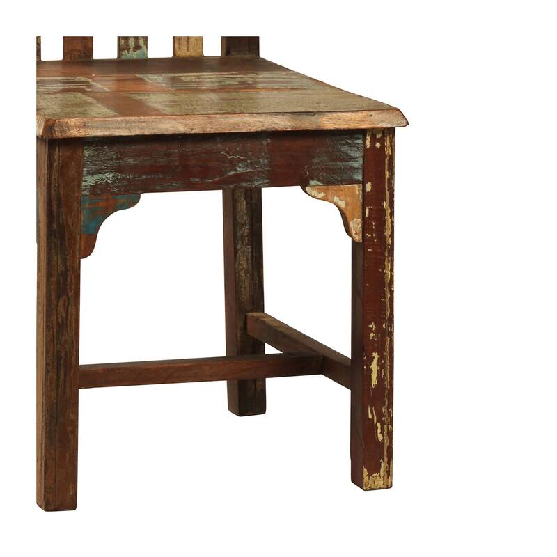 Journee Reclaimed Hardwood Lath Back Dining Side Chair, Distressed Paint Finish