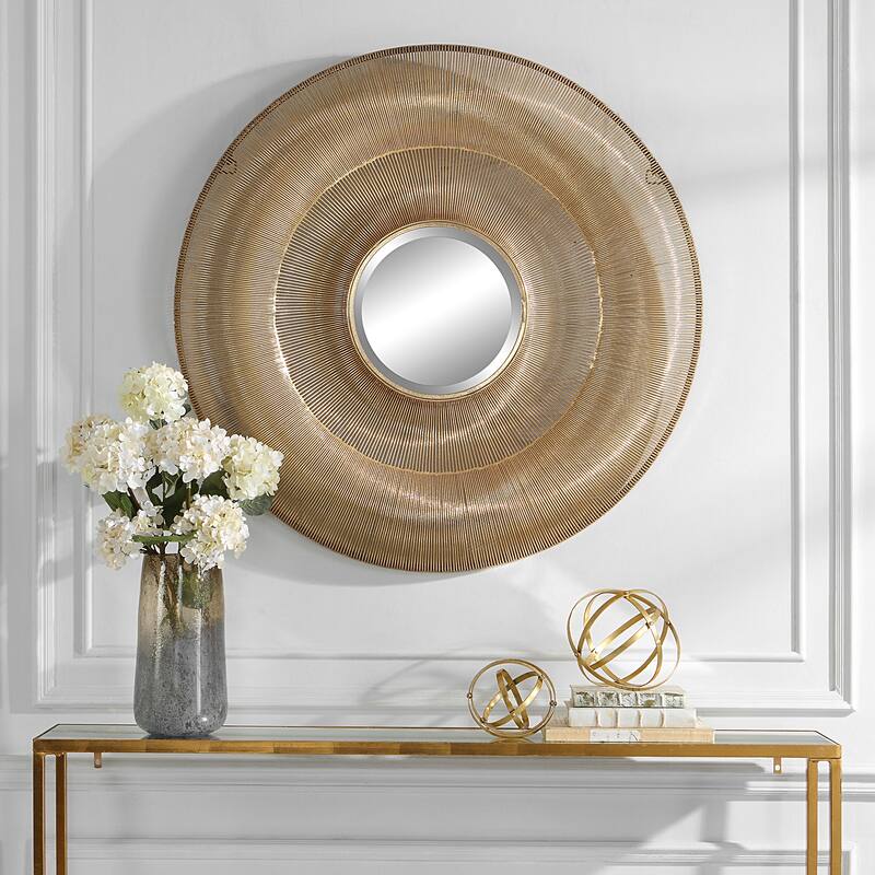 Uttermost Bauble Round Gold Mirror - 42.125" dia