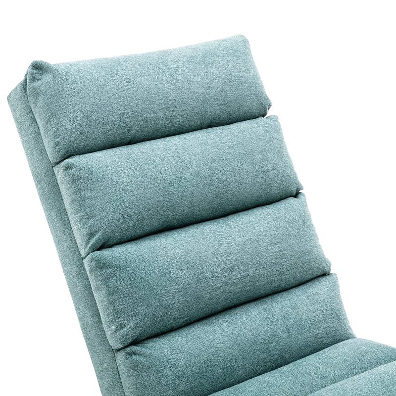 Teal Modern 21.65" High Back Upholstered Chaise Lounge Chair with Remote Control and Ergonomic Electric Massage