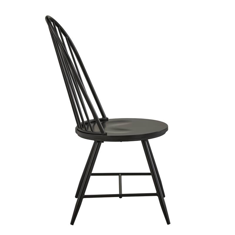 Truman Hoop High Back Windsor Metal Side Chair with Wood Seat (Set of 2) by iNSPIRE Q Modern