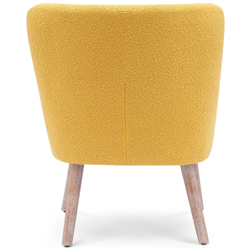 Boucle Polyester Upholstered Armless Accent Chair - Stain Resistant (Set of 2)