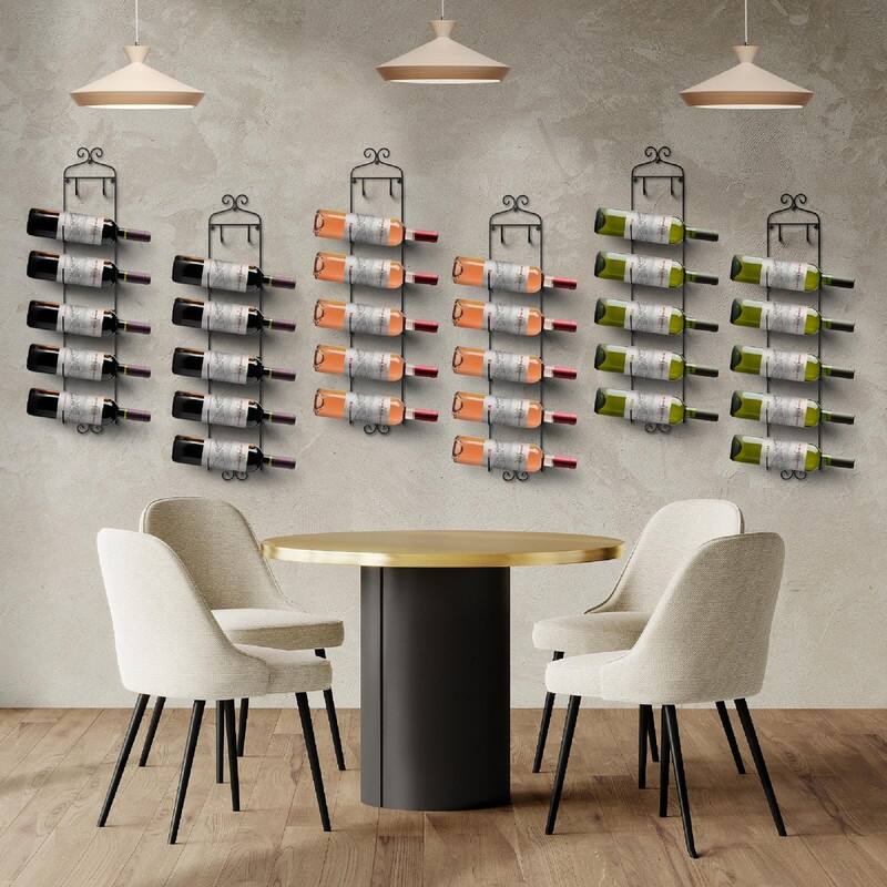 Wine Rack Wall Mounted - 6.5"D x 6"W x 45"H
