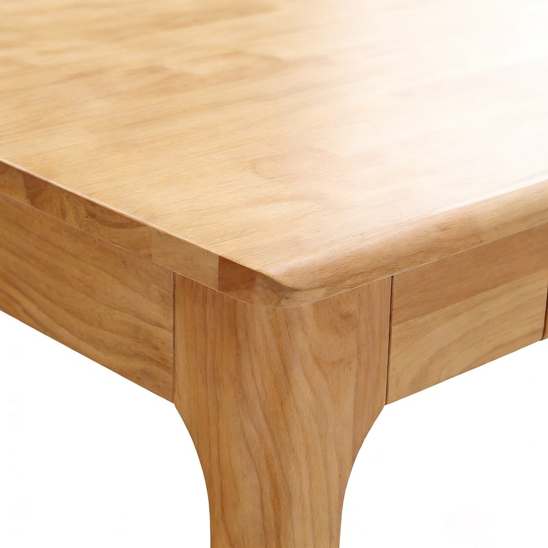 Solid Wood Desk with Drawers, Standing Desk with Smooth Edges, Home Office Desk for Small Spaces, for Bedroom, Living Room