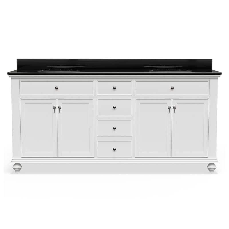 72-Inch Two-Tone Solid Wood Double Sink Bathroom Vanity – Modern Contrast Design with Ample Storage