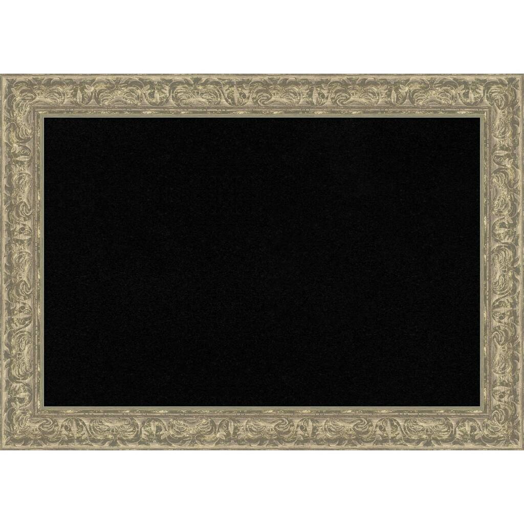 Luxe Antique Silver Framed Cork Board - Bulletin Board, Organization Board, Pin Board