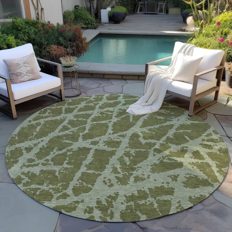Allus Contemporary Abstract Weather Resistant Blended Style Outdoor Rug
