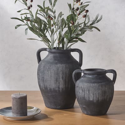 SAFAVIEH Home Mira Stoneware Vase [SET of 2] - 9Wx9Dx12H