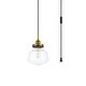 preview thumbnail 19 of 18, Lina 1-Light Plug in Pendant with Clear Bubble Shade - Black - 8" Diameter
