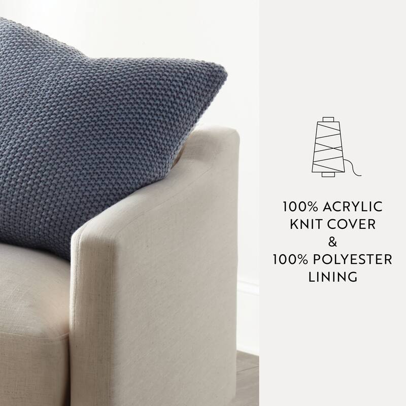 Seed Stitch Knit Acrylic Decor Throw Pillow