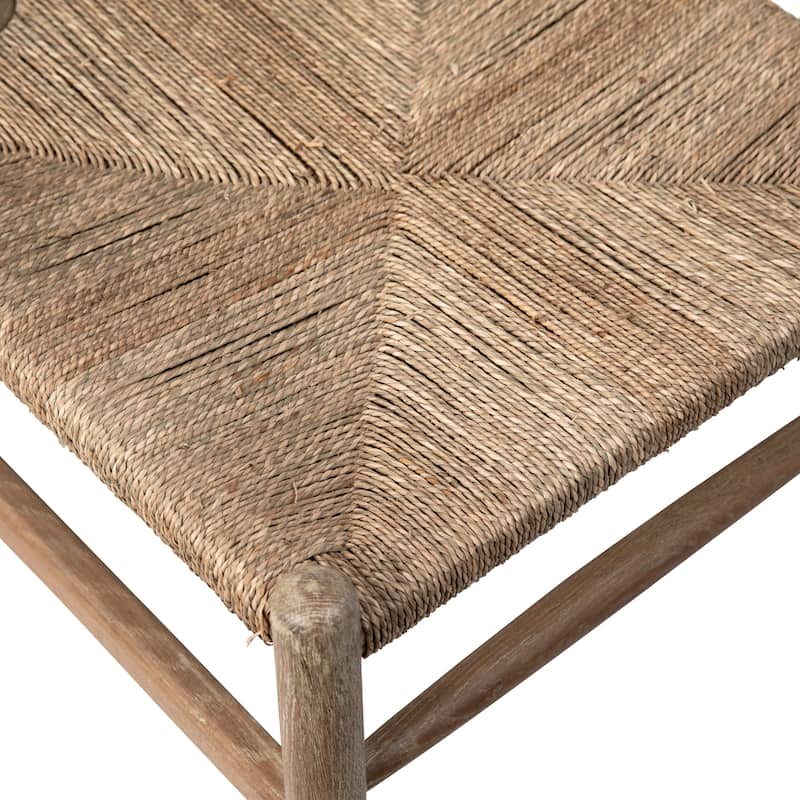 Kairo Natural Oak and Woven Wicker Dining Bar Stool