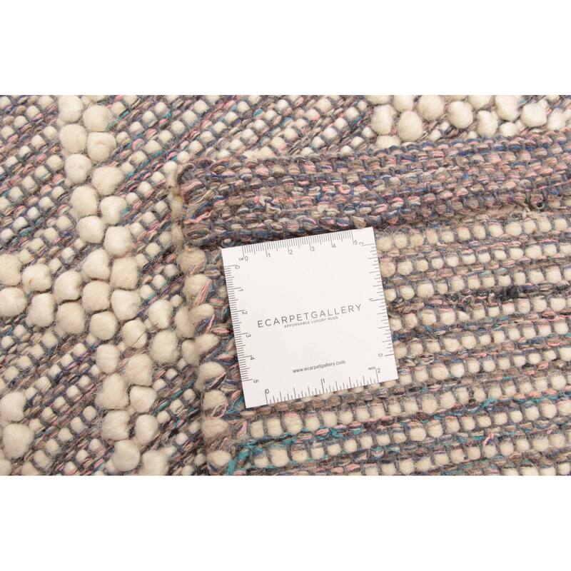ECARPETGALLERY Braid weave Sienna Grey Wool Rug - 6'1 x 8'11