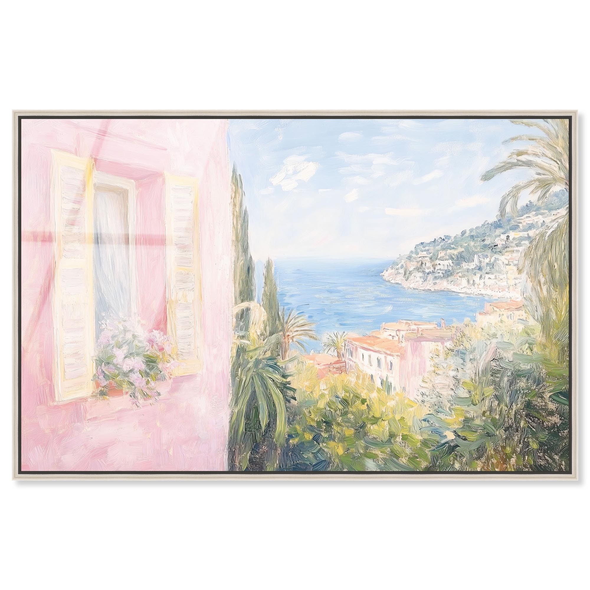 Mediterranean Pink Spring Color Framed Acrylic Wall Art by Art Remedy