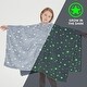 preview thumbnail 21 of 33, Marina Decoration Glow in the Dark Blanket Wearable Hoodie for Kids Girls Boys Soft Warm Flannel Fleece Hooded Sweatshirt White, Blue