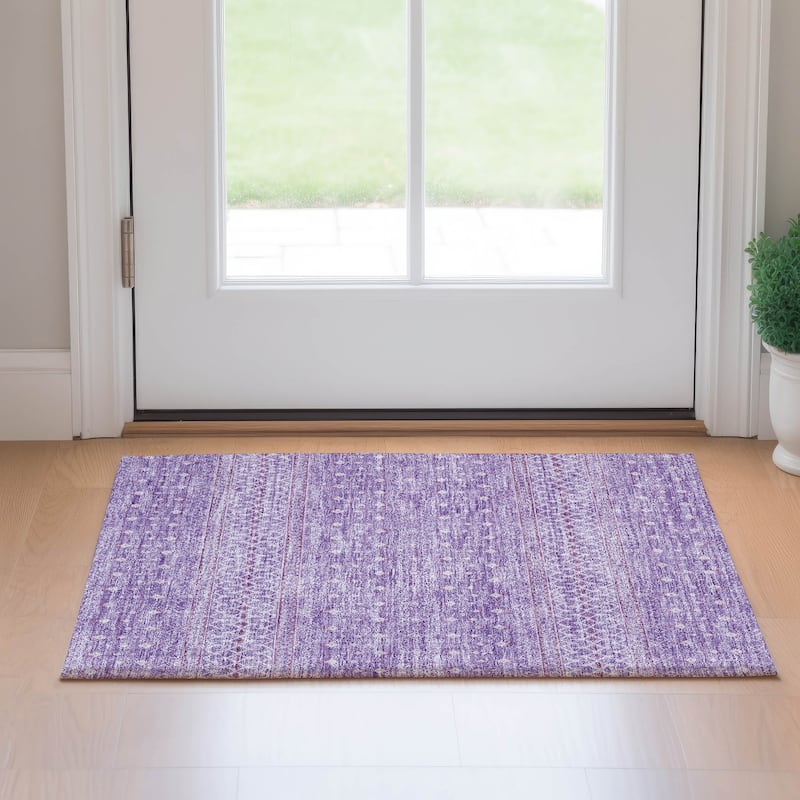 Premium Washable Super Soft Boho Geo Mayfield Rug - Lavender - 1' 8" x 2' 6" - Rectangle