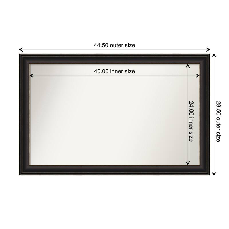 Trio Oil Rubbed Bronze Framed Non-Beveled Custom Wall Mirror, Bathroom Vanity Mirror - Outer Size: 44.5 x 28.5