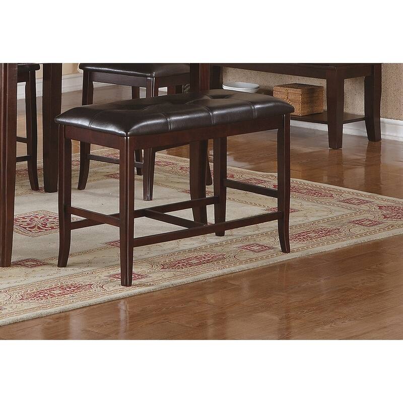 Counter Height 1pc Bench Brown Finish Dining Seating