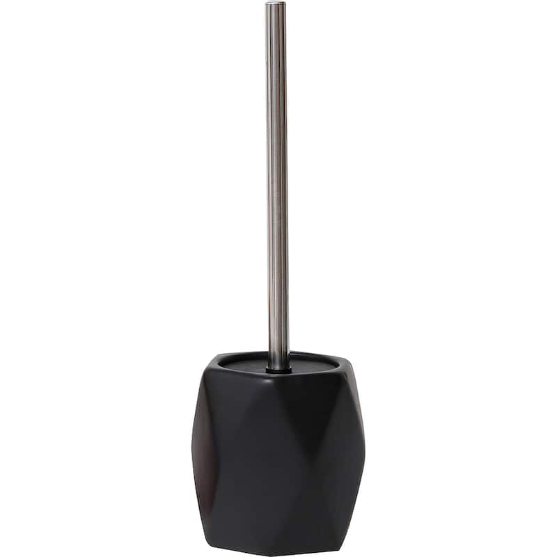 Diamond Bath Set Accessories White or Black - Toilet Bowl Brush Only - Black
