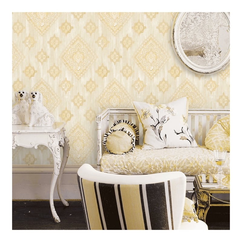 Advantage Leana Gold Medallion Wallpaper - 21 x 396 x 0.025