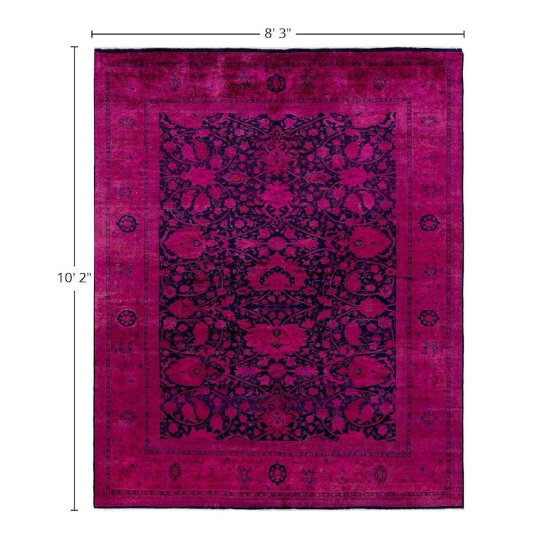 Fine Vibrance One-of-a-Kind Hand-Knotted Area Rug - Pink, 8' 3" x 10' 2" - 8' 3" x 10' 2"
