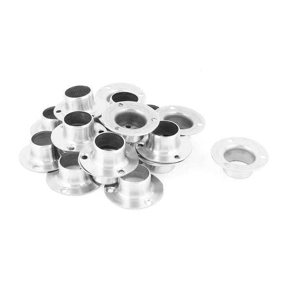 20pcs 22mm Wardrobe Hanging Rail Rod Sockets End Support Bracket Silver Tone Overstock 33743614