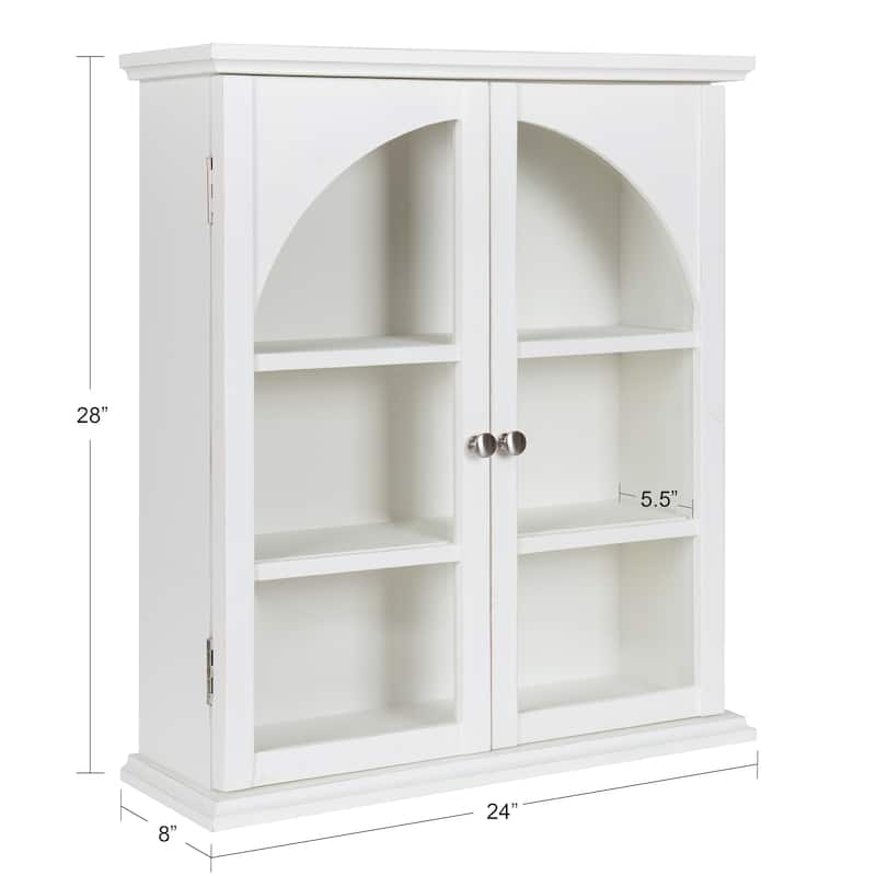 Kate and Laurel Walsted Decorative Wood Arch Cabinet White - 24x8x28