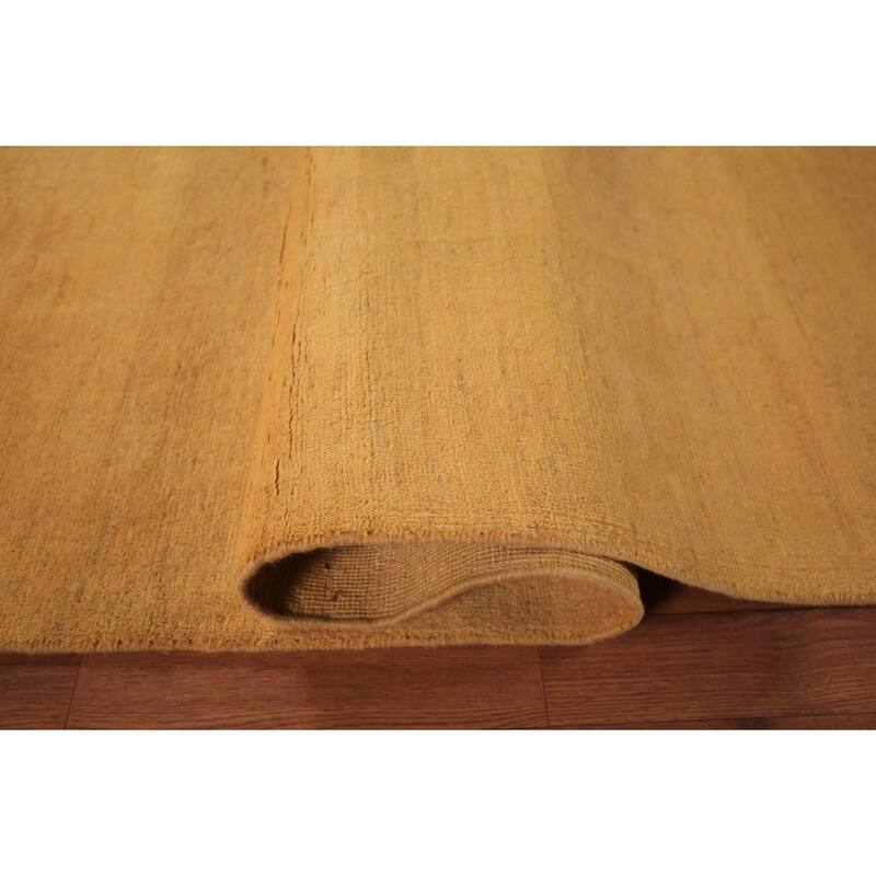 Modern Yellow Gabbeh Oriental Area Rug Hand-Knotted Wool Carpet - 5'6" x 7'8"