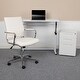 preview thumbnail 1 of 9, 3PC Office Set-Adjustable Desk, LeatherSoft Office Chair, Mobile Filing Cabinet