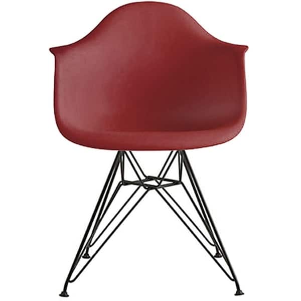 Shop 2xhome Designer Plastic Armchair Black Eiffel Black Wire