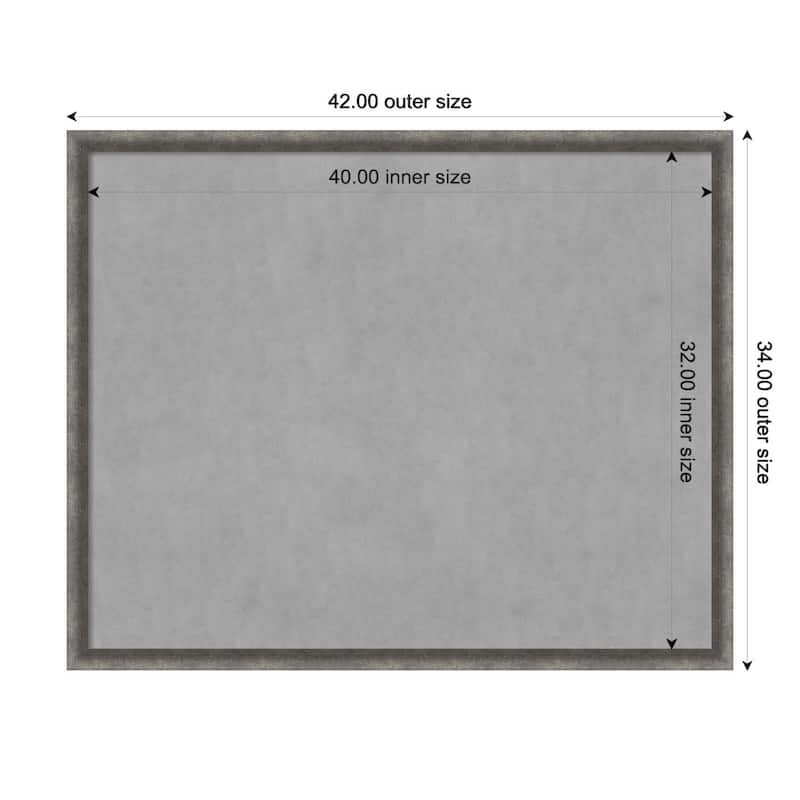 Amanti Art Burnished Concrete Narrow Framed Magnetic Board - Board Size 40x32
