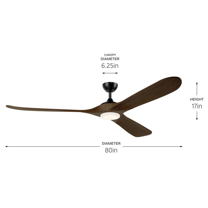 Kichler Lighting Mylo 80 Inch Ceiling Fan with Satin Etch Cased Opal Glass