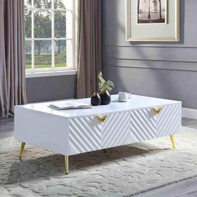 Coffee Table, White High Gloss Finish