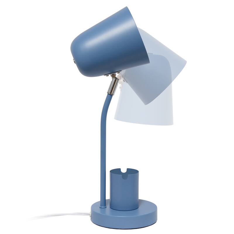 Desk Lamp with Conical Shade and Pen Holder - 15.75" - Blue