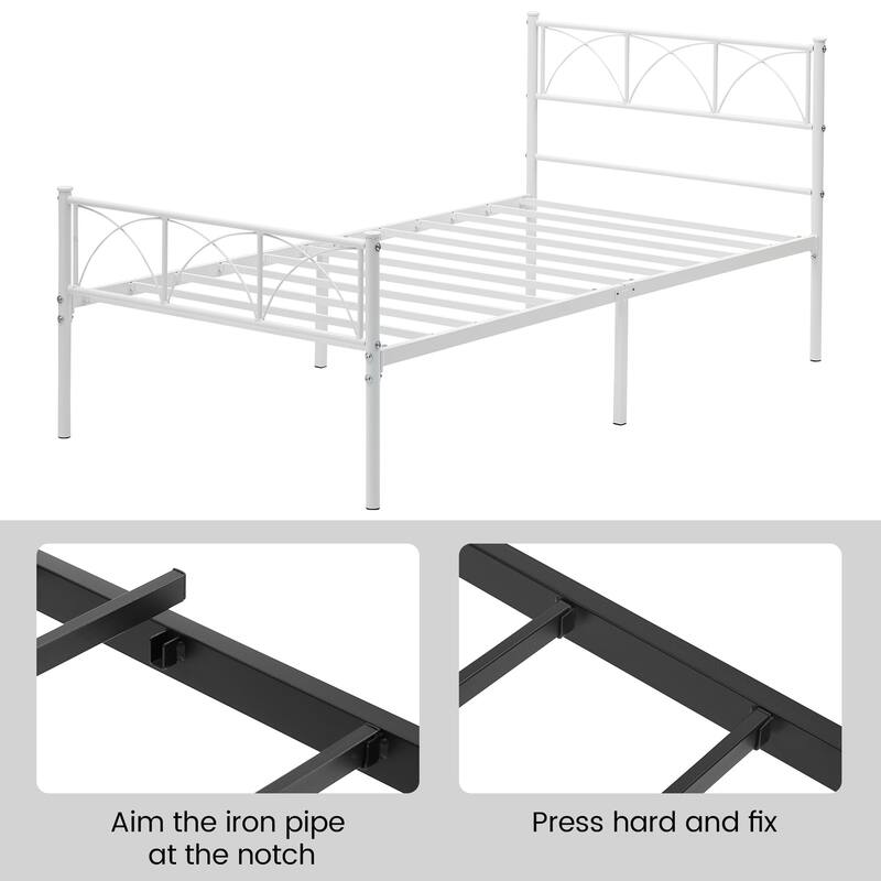 14 Inch Bed Frame with Headboard and Footboard