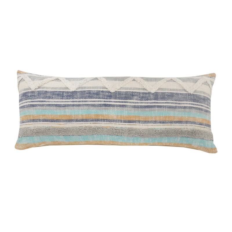 Sevita Destin Distressed Striped Cotton Throw Pillow
