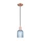 preview thumbnail 51 of 82, Innovations Lighting Downtown Urban - Bridal Veil - 1 Light 5" Cord Hung Mini Pendant Blue/Antique Copper