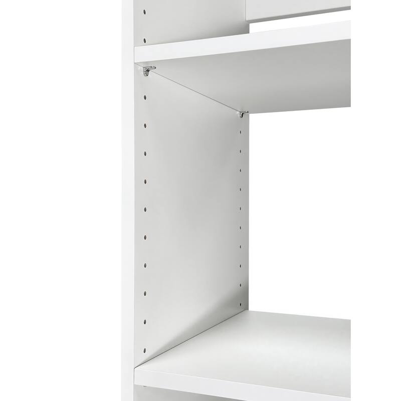 Prosper 32" White Wood Walk-in Closet with Two Rods - 31.4"W x 15.7"D x 83" H