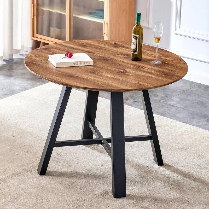 42" Round Dining Table - Metal Legs, Multi-Use