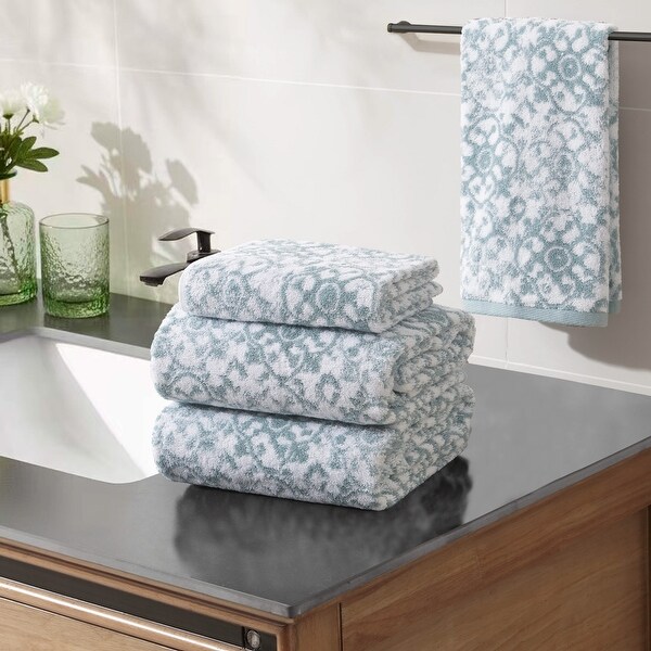 Jessica Simpson Aziza Collection Patterned Bath Towels, Set of 4
