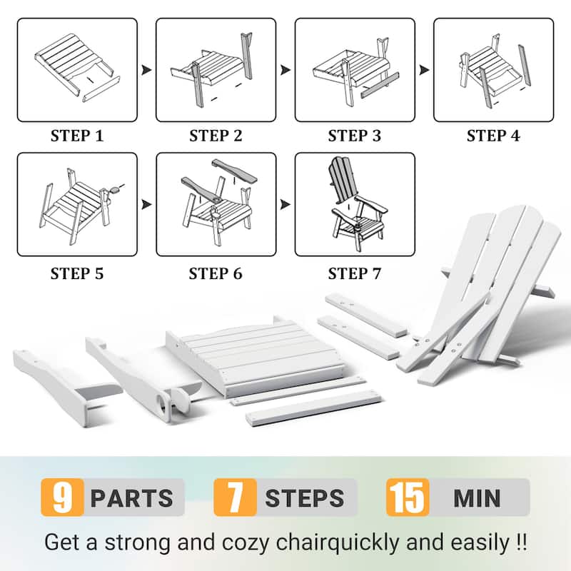 Outdoor HDPE Adirondack Chairs Outdoor Chair Plastic Lawn Chairs for Outdoor Use Set of 4