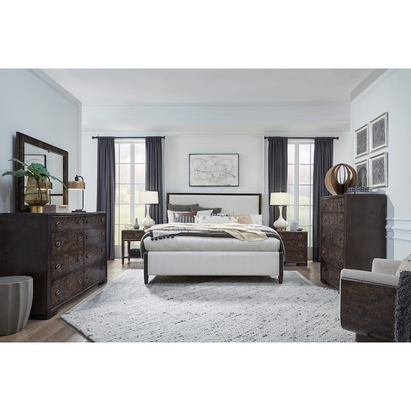 Magnussen Home Rowan Espresso Upholstered Panel Bed