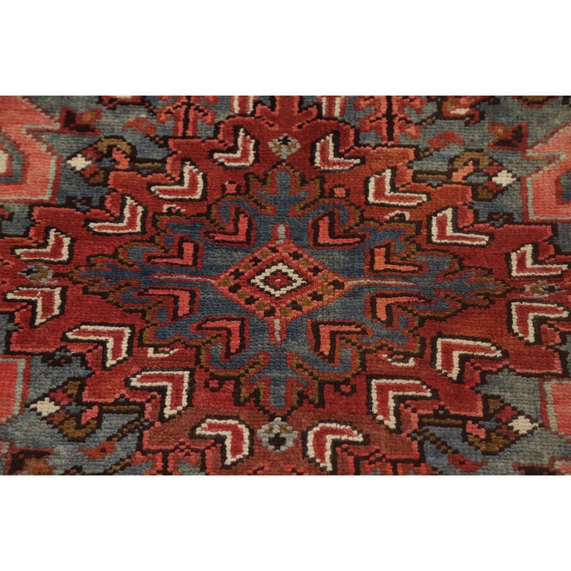 Hand Knotted Oriental 100% Wool Carpet Traditional Medallion Red Heriz Area Rug - 12' 8'' X 9' 11''