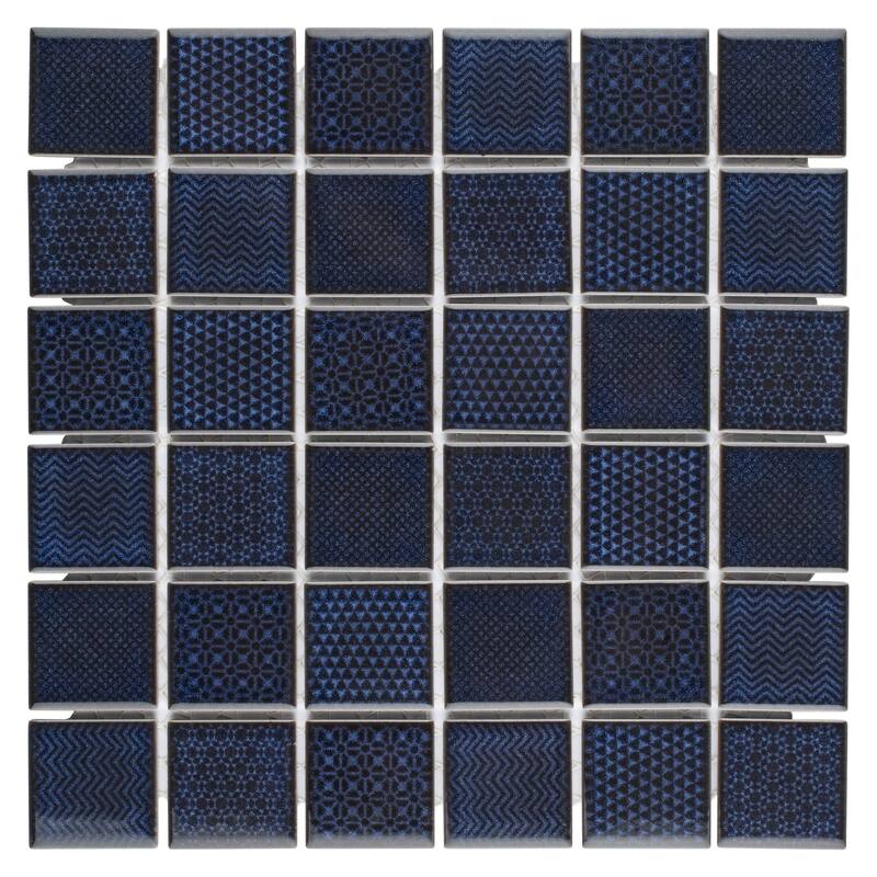 Merola Tile Celadon Royal 11-5/8" x 11-5/8" Porcelain Mosaic Floor and Wall Tile