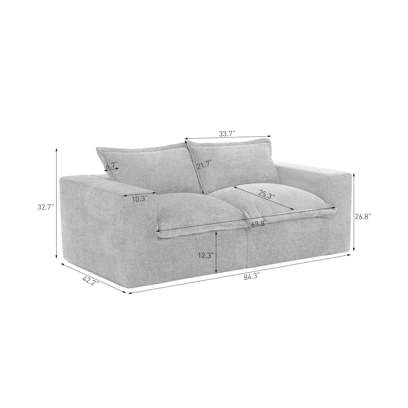 84" Fluffy Cloud Couches Loveseat Sofas