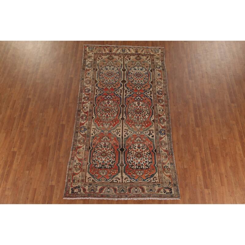 Vegetable Dye Bakhtiari Persian Antique Area Rug Handmade Wool Carpet - 5'3"x 9'11"