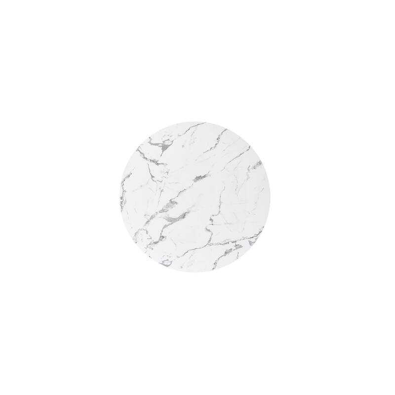 60'' Diameter Round Marble Table with Cubical Marble Base