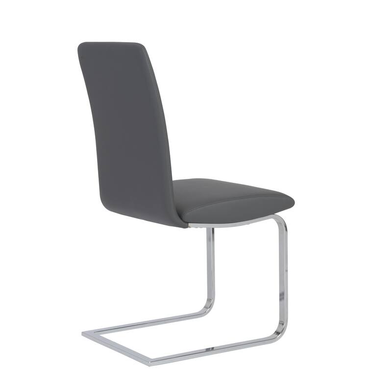 Set of Two Mod Black and Silver Dining Chairs
