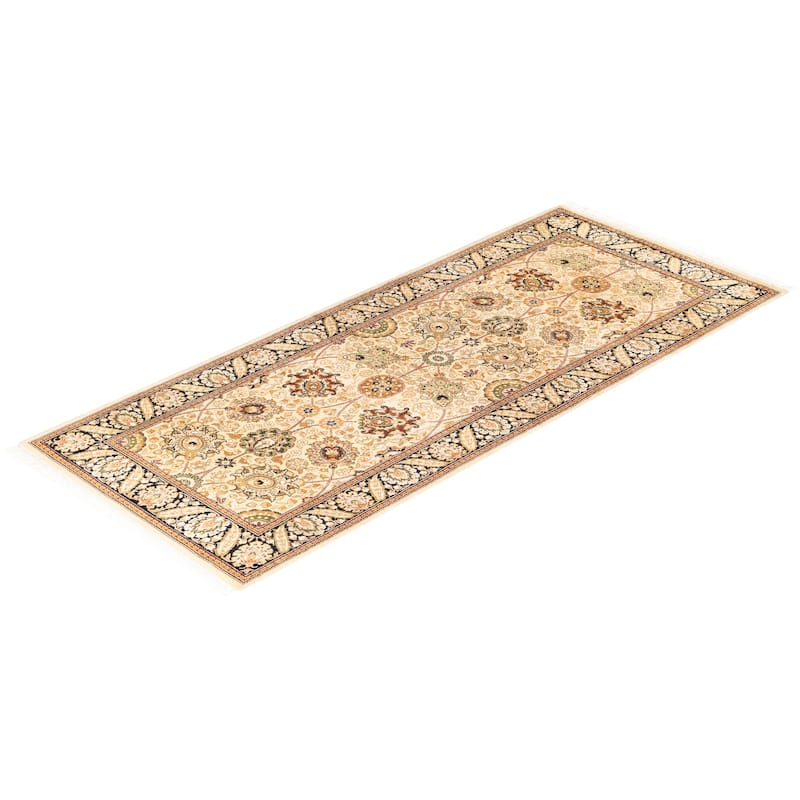 Overton Handknotted Wool Traditional Oriental Beige Runner
